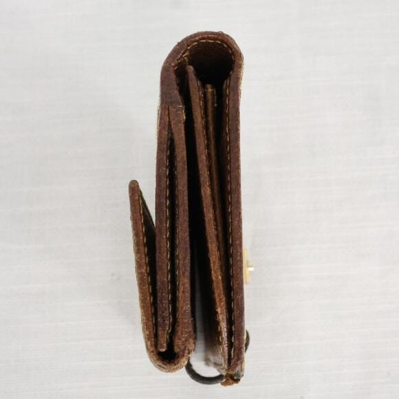 Gucci Wallet Clutch Womens Beige Brown Canvas Leather Trim Lined Pin Latch - Picture 11 of 11